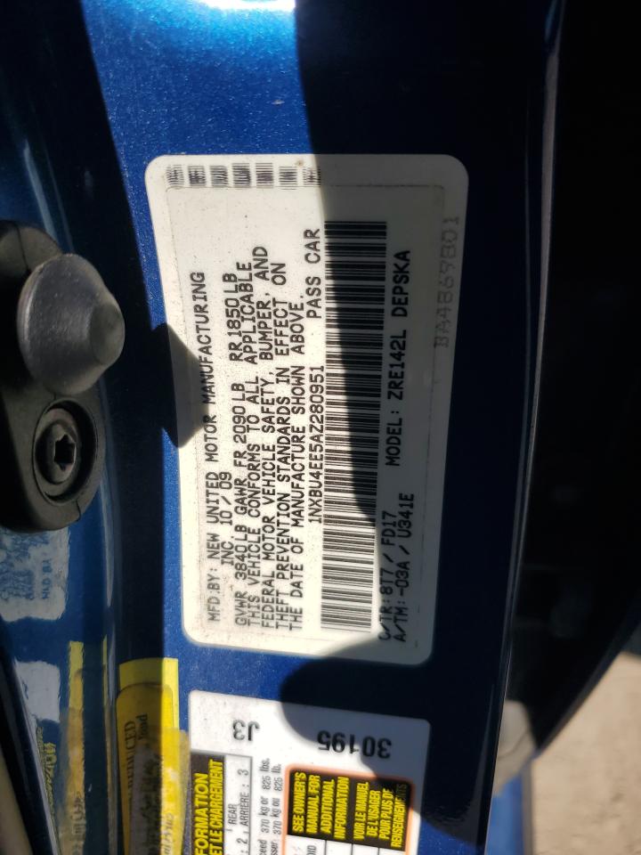 2010 Toyota Corolla Base VIN: 1NXBU4EE5AZ280951 Lot: 86235635