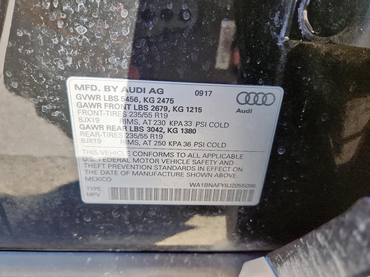 2018 Audi Q5 Premium Plus VIN: WA1BNAFY8J2055096 Lot: 86154615