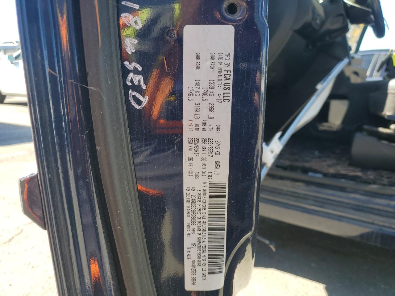 2017 Dodge Grand Caravan Gt VIN: 2C4RDGEG3HR760399 Lot: 86729685