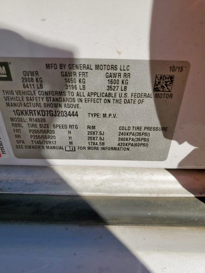 2016 GMC Acadia Denali VIN: 1GKKRTKD7GJ203444 Lot: 82298475