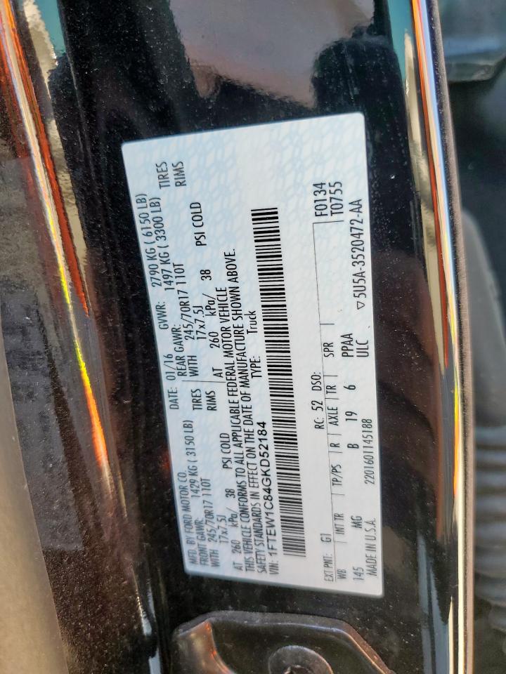 2016 Ford F150 Supercrew VIN: 1FTEW1C84GKD52184 Lot: 82474585