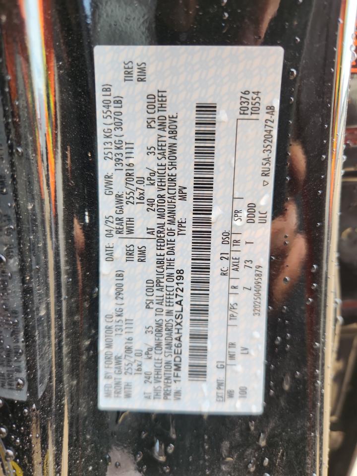 2025 Ford Bronco VIN: 1FMDE6AHXSLA72198 Lot: 86634115