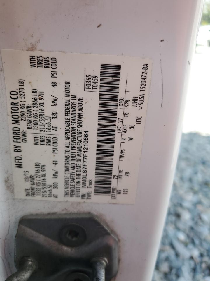 2015 Ford Transit Connect Xlt VIN: NM0LS7F77F1210664 Lot: 86848015