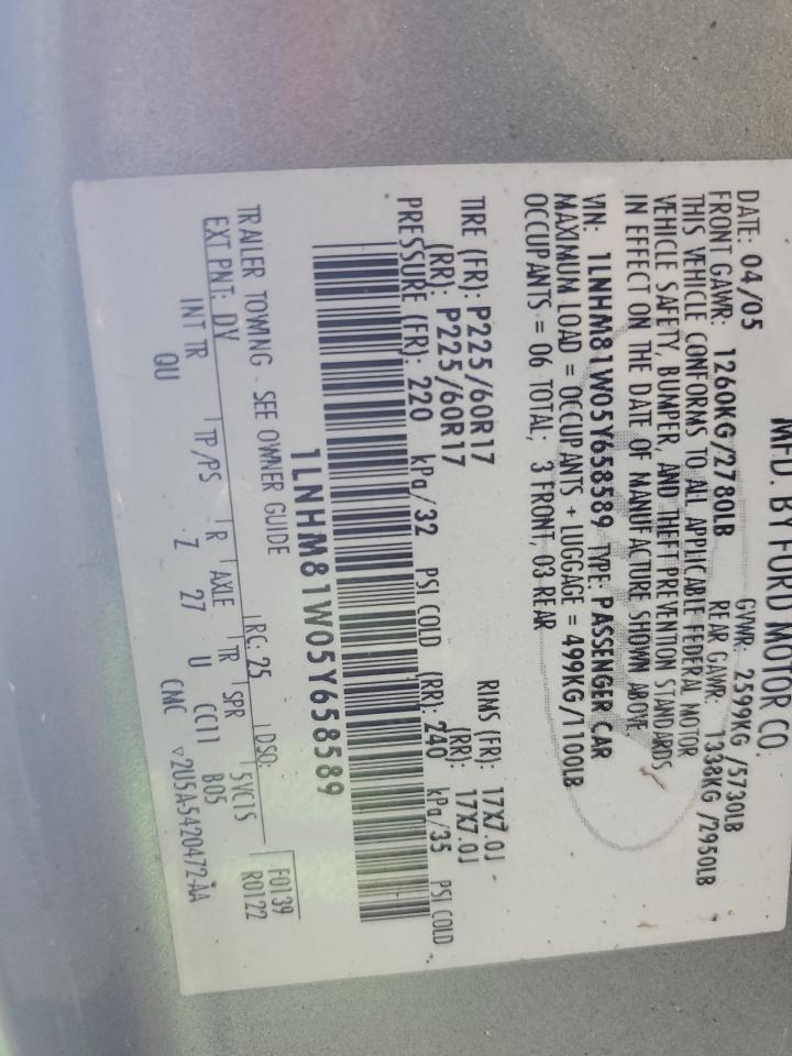 2005 Lincoln Town Car Signature VIN: 1LNHM81W05Y658589 Lot: 89519755