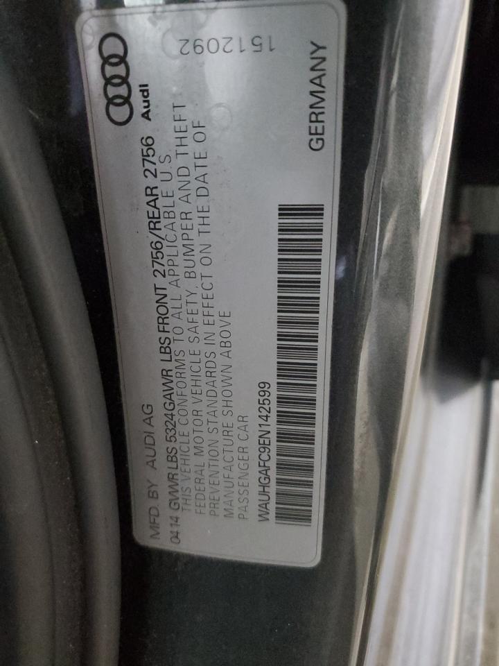 2014 Audi A6 Prestige VIN: WAUHGAFC9EN142599 Lot: 85125395