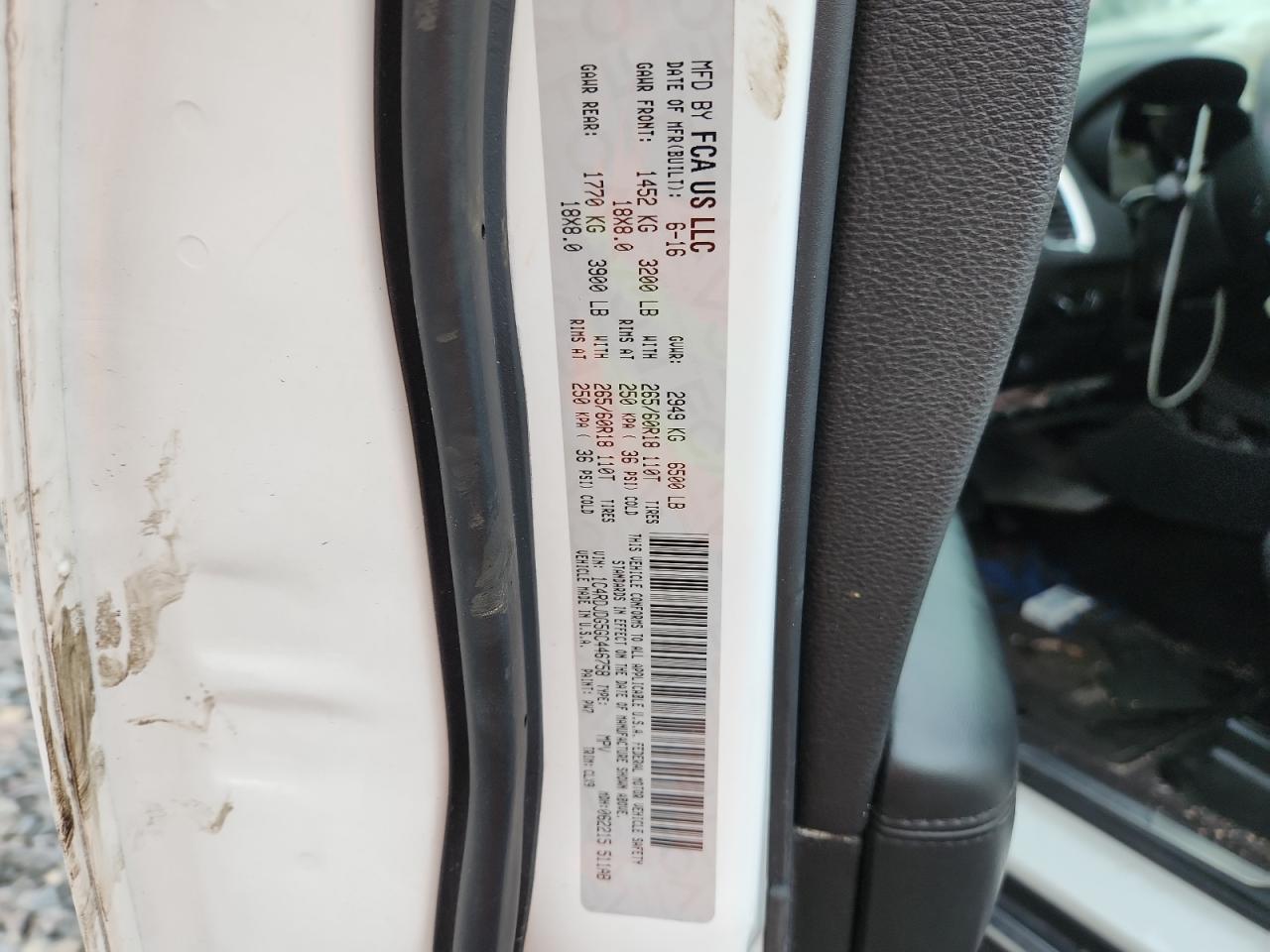 2016 Dodge Durango Limited VIN: 1C4RDJDG5GC446758 Lot: 86315215