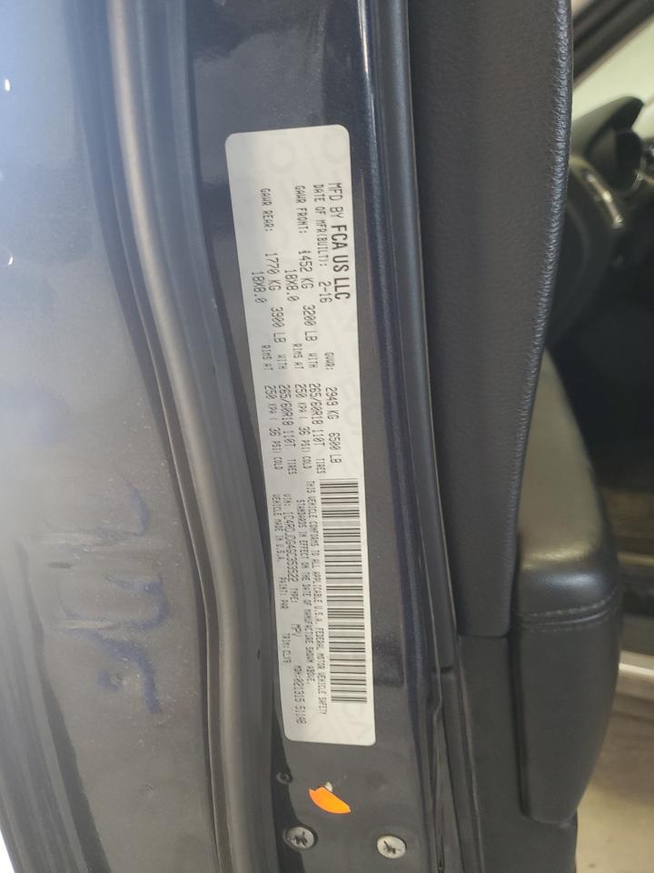 2016 Dodge Durango Limited VIN: 1C4RDJDG4GC353522 Lot: 85540815