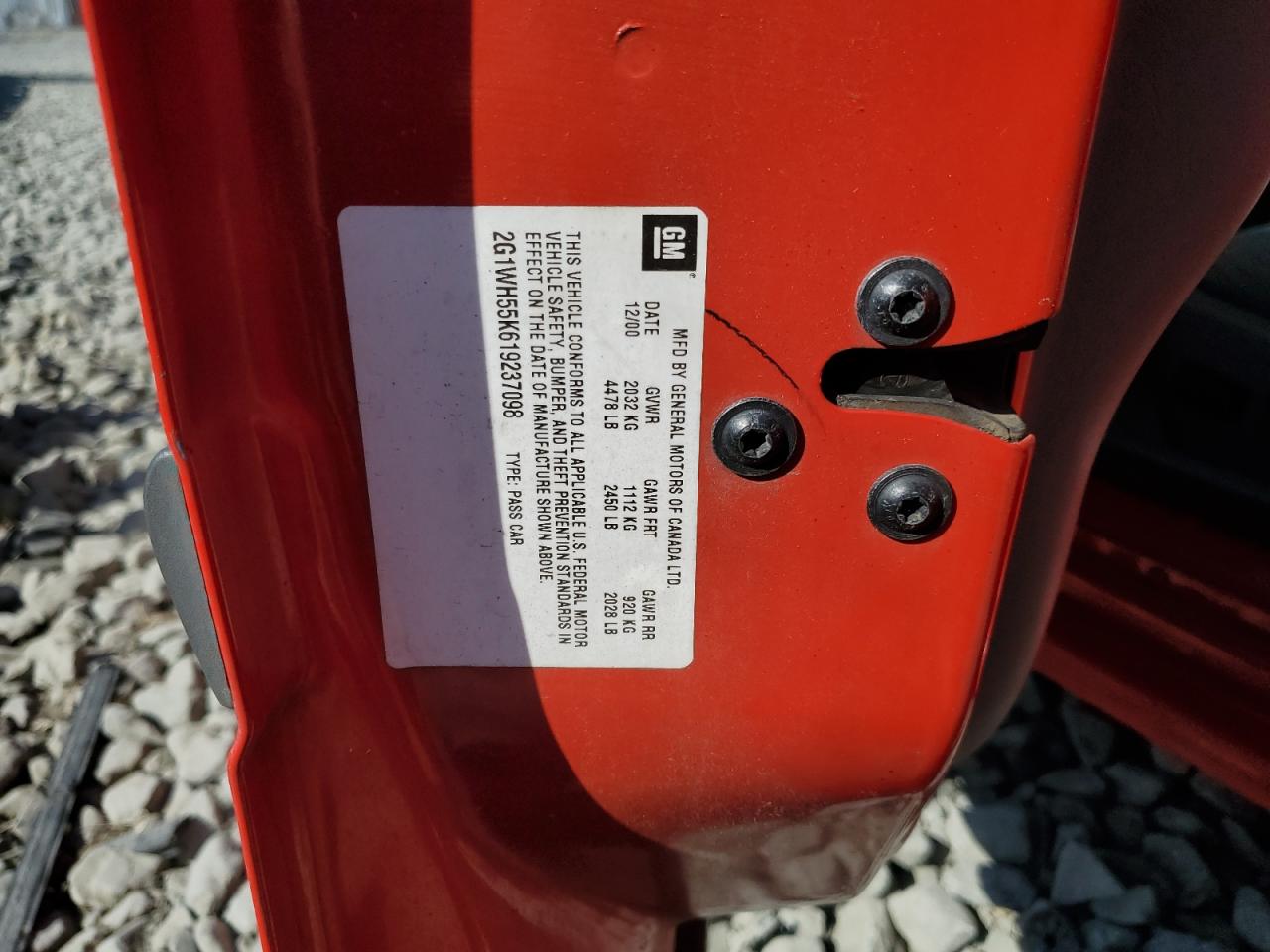 2001 Chevrolet Impala Ls VIN: 2G1WH55K619237098 Lot: 82198745