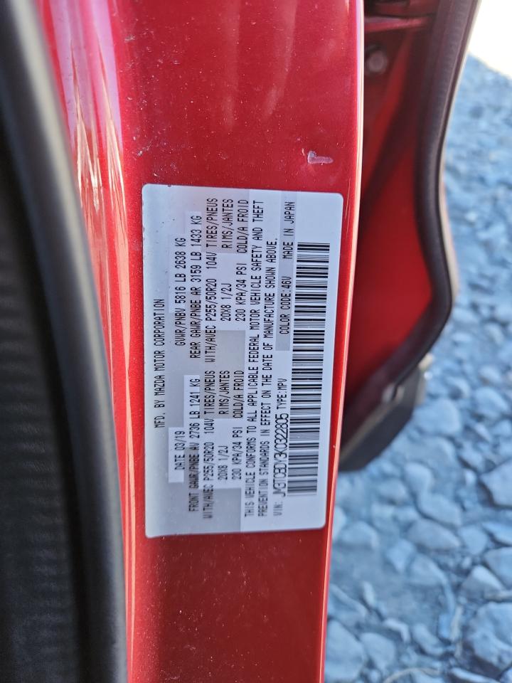 2019 Mazda Cx-9 Grand Touring VIN: JM3TCBDY3K0322805 Lot: 84746905