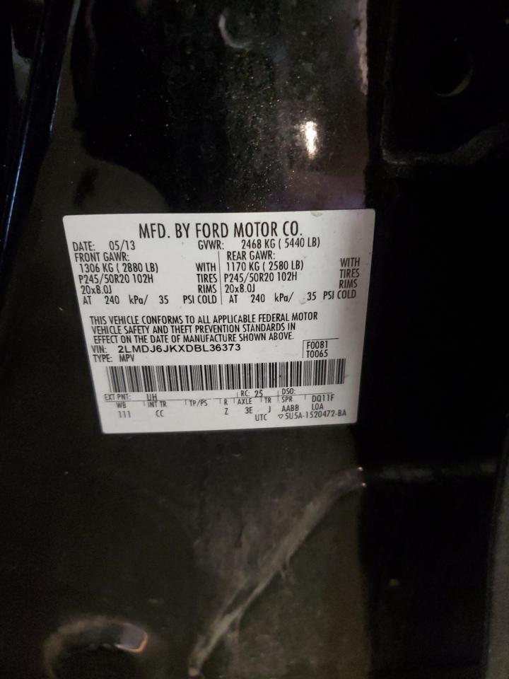 2013 Lincoln Mkx VIN: 2LMDJ6JKXDBL36373 Lot: 82175375