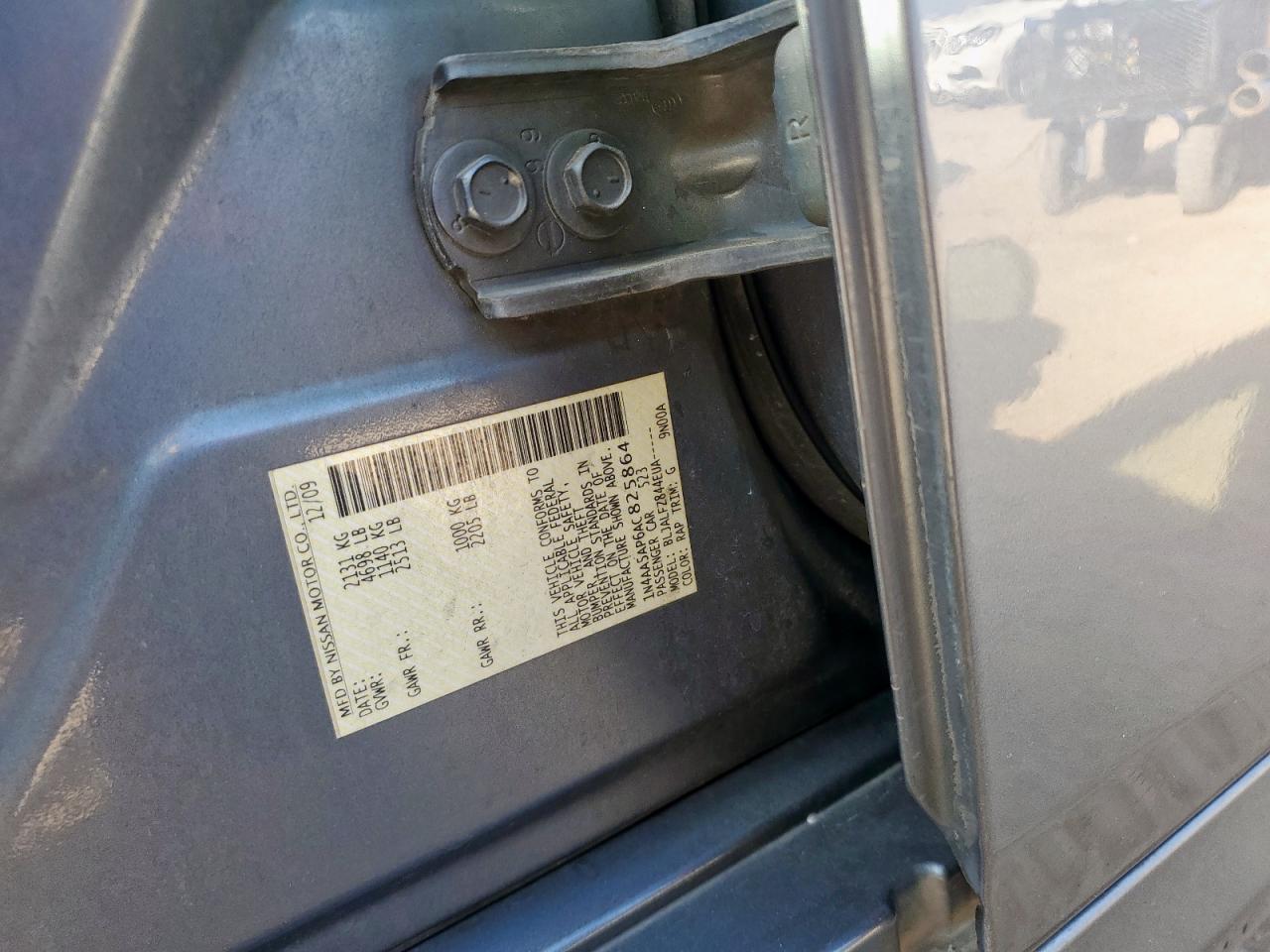 2010 Nissan Maxima S VIN: 1N4AA5AP6AC825864 Lot: 82257295