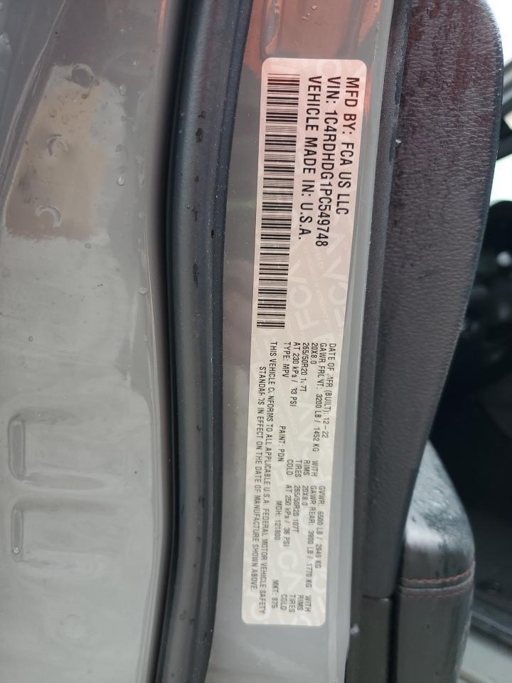 2023 Dodge Durango Gt VIN: 1C4RDHDG1PC549748 Lot: 90474485