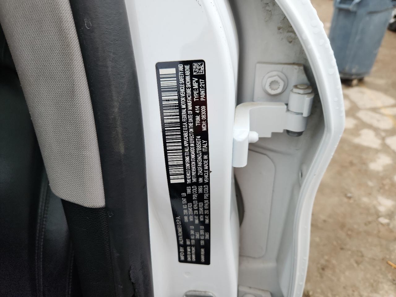 2018 Alfa Romeo Stelvio Ti VIN: ZASFAKBN3J7B85074 Lot: 82649135