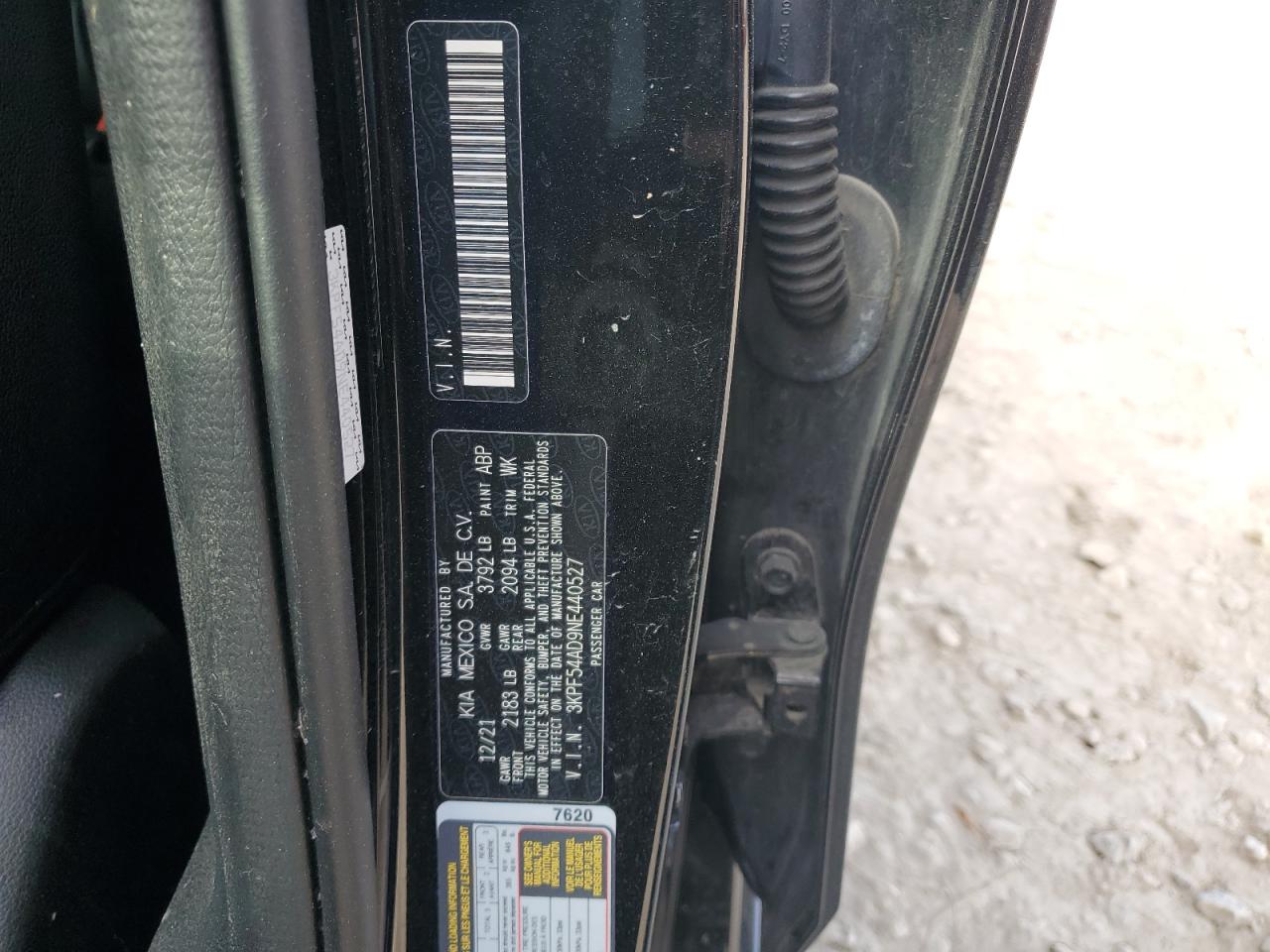 2022 Kia Forte Gt Line VIN: 3KPF54AD9NE440527 Lot: 84273665