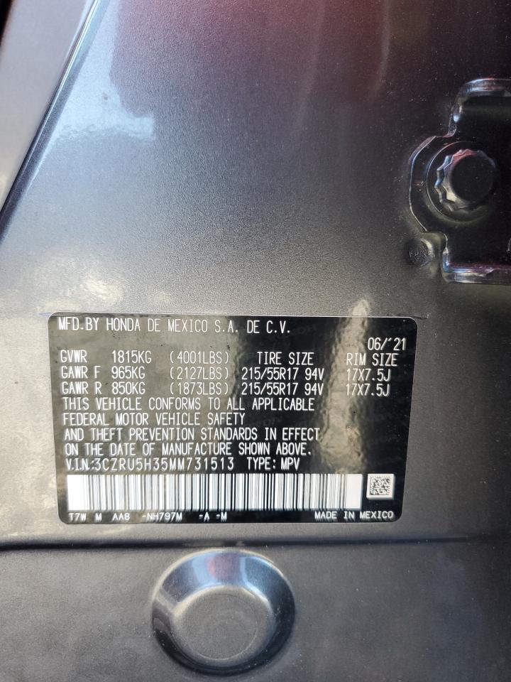 2021 Honda Hr-V Lx VIN: 3CZRU5H35MM731513 Lot: 86321195