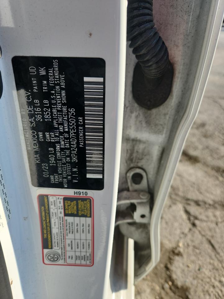 2023 Kia Rio Lx VIN: 3KPA24AD7PE550756 Lot: 85359785