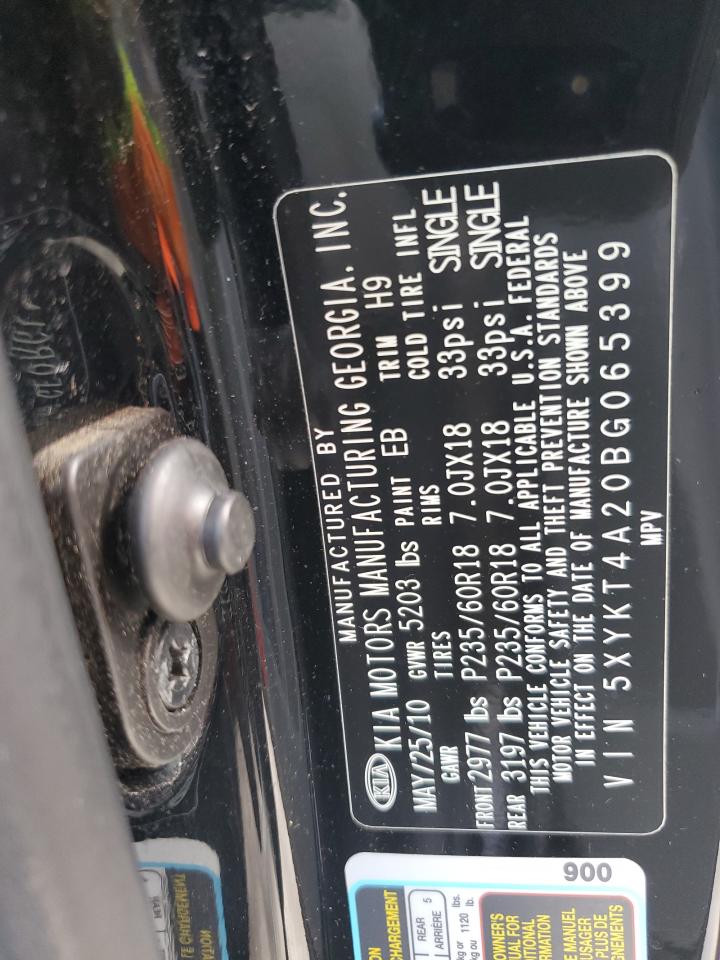 2011 Kia Sorento Base VIN: 5XYKT4A20BG065399 Lot: 85722405