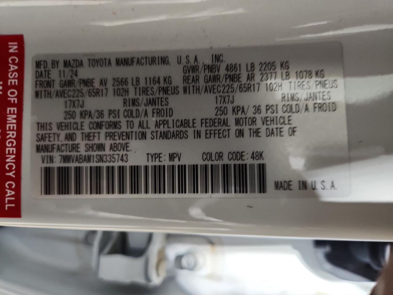 2025 Mazda Cx-50 Select VIN: 7MMVABAM1SN335743 Lot: 89651655