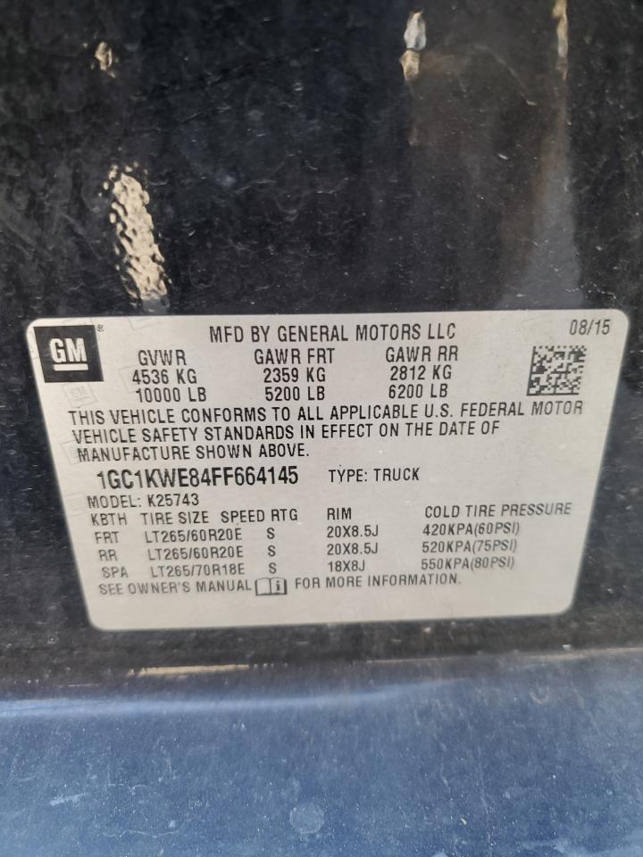 2015 Chevrolet Silverado K2500 Heavy Duty Ltz VIN: 1GC1KWE84FF664145 Lot: 82197315