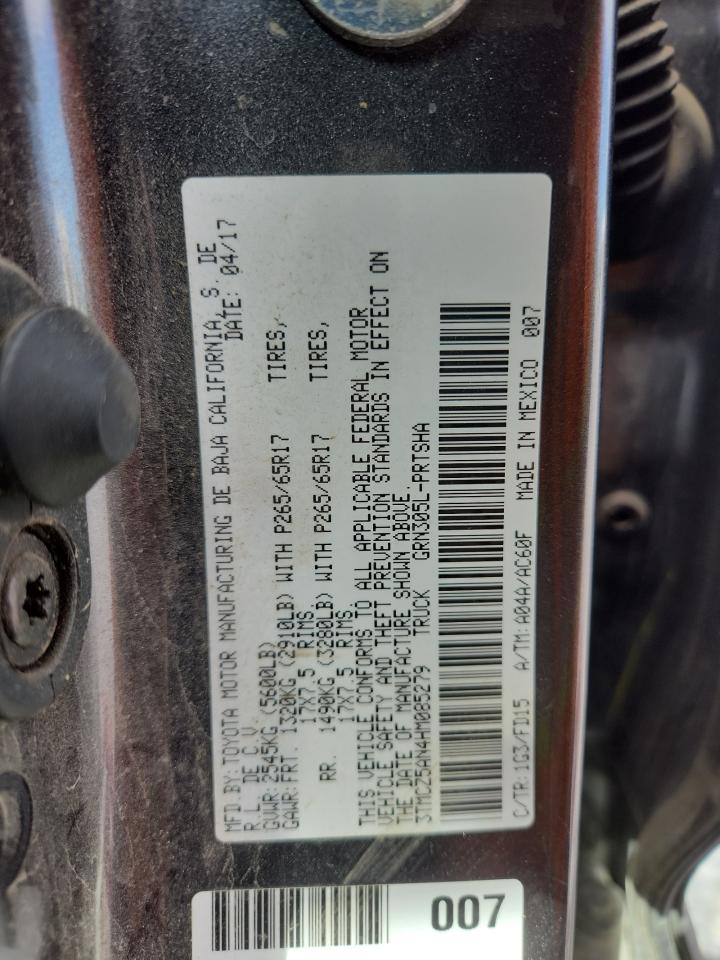 2017 Toyota Tacoma Double Cab VIN: 3TMCZ5AN4HM085279 Lot: 86256075