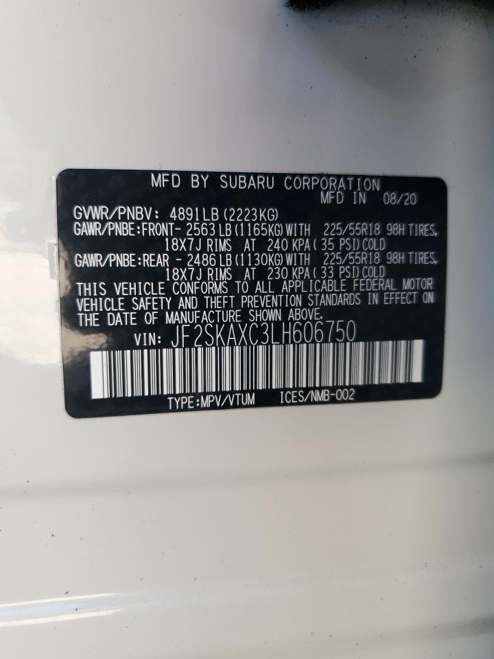 2020 Subaru Forester Touring VIN: JF2SKAXC3LH606750 Lot: 84240205
