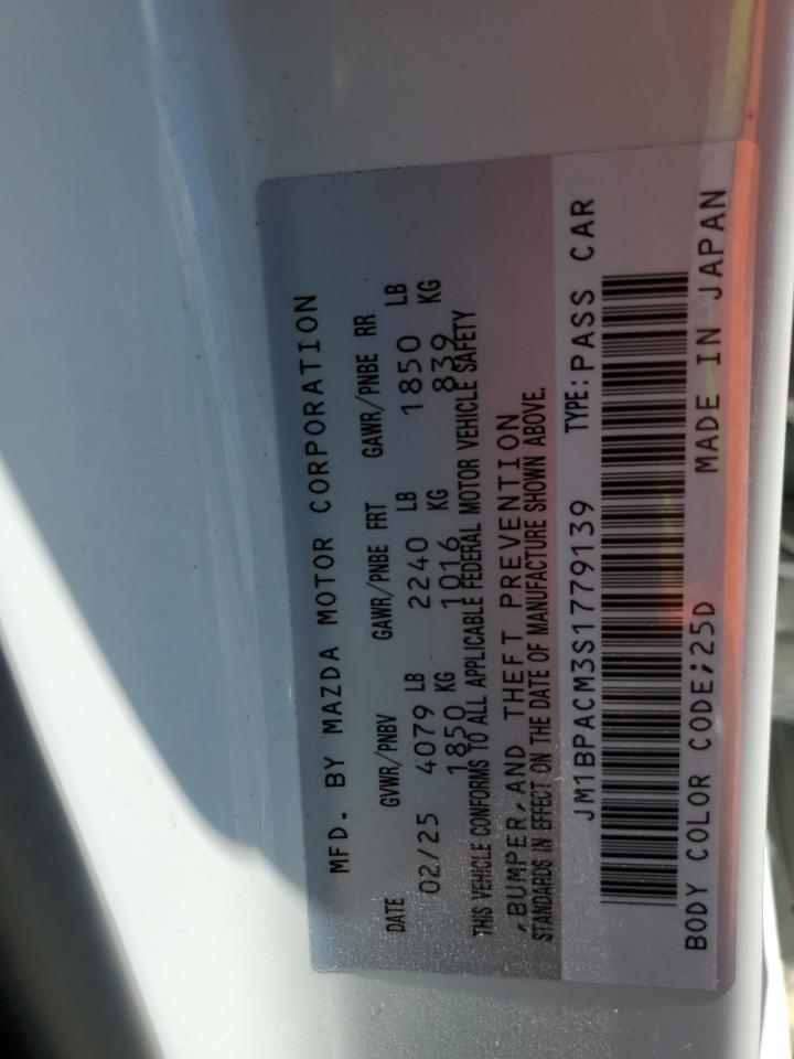2025 Mazda 3 Preferred VIN: JM1BPACM3S1779139 Lot: 82362265