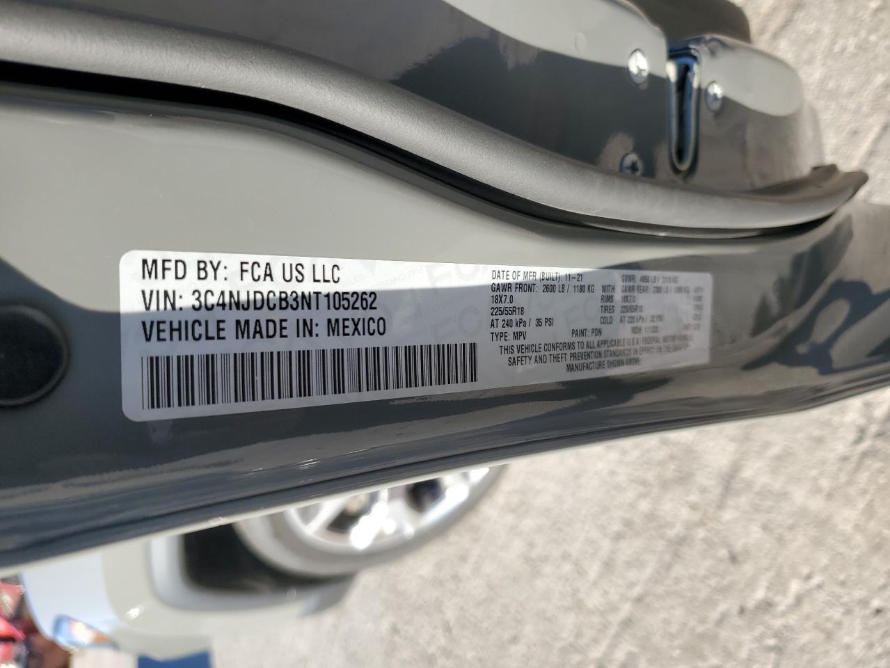 2022 Jeep Compass Limited VIN: 3C4NJDCB3NT105262 Lot: 82338745