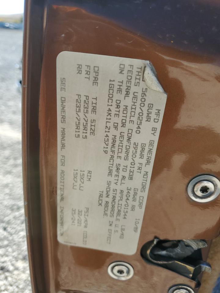 1990 Chevrolet Gmt-400 C1500 VIN: 1GCDC14K1LZ145719 Lot: 85952995