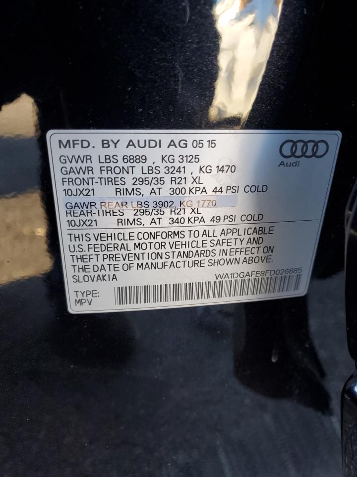 2015 Audi Q7 Prestige VIN: WA1DGAFE8FD026685 Lot: 90689625