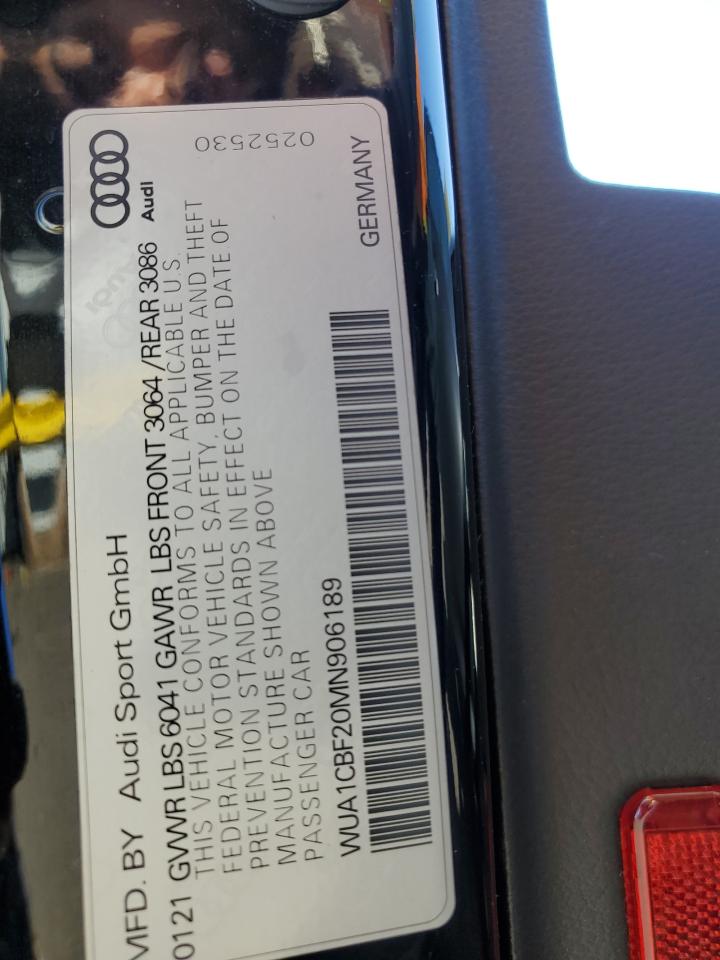 2021 Audi Rs6 VIN: WUA1CBF20MN906189 Lot: 82368765