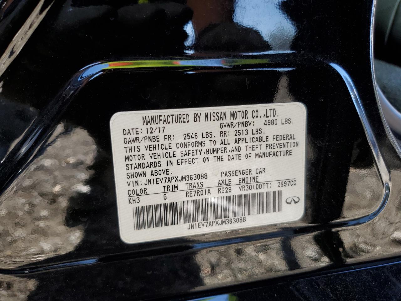 2018 Infiniti Q50 Luxe VIN: JN1EV7APXJM363088 Lot: 82550035