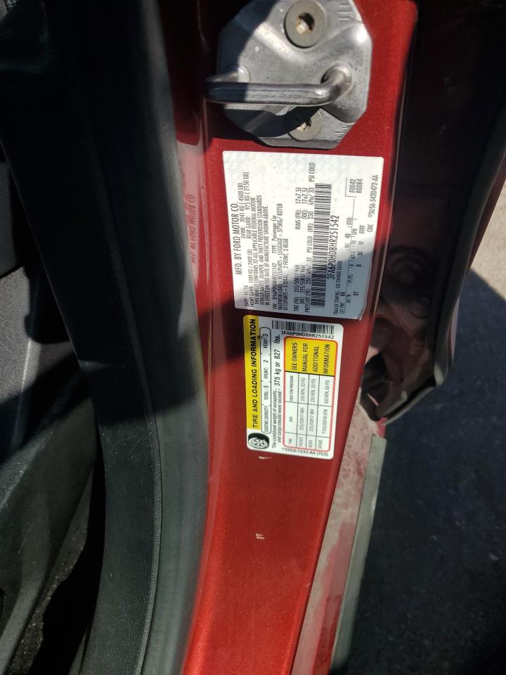 2017 Ford Fusion Se VIN: 3FA6P0HD8HR251542 Lot: 86324555