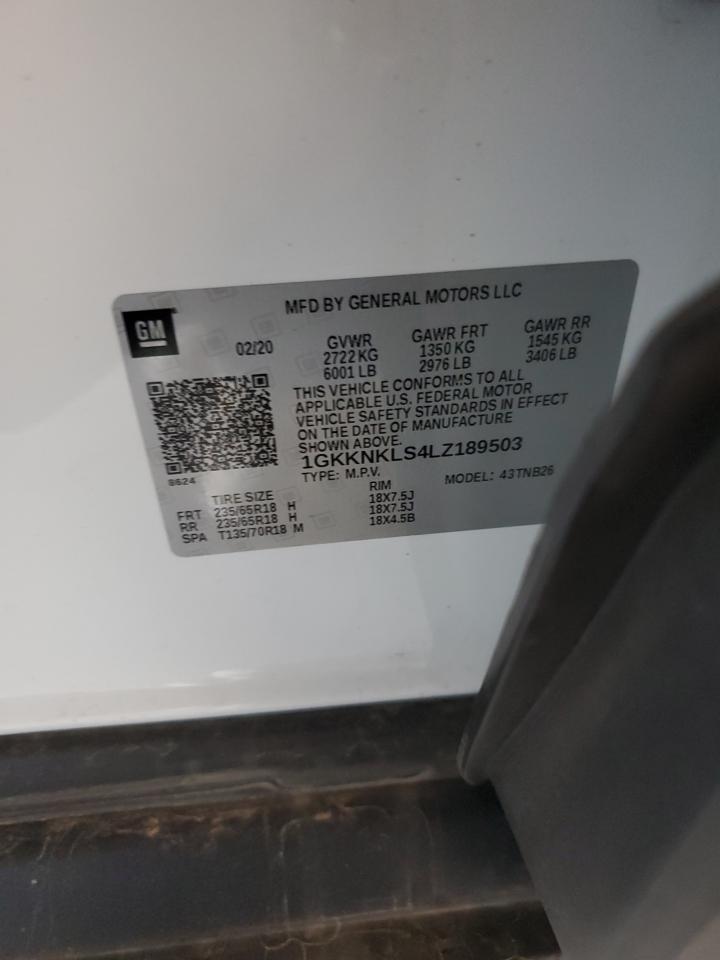 2020 GMC Acadia Sle VIN: 1GKKNKLS4LZ189503 Lot: 90339425