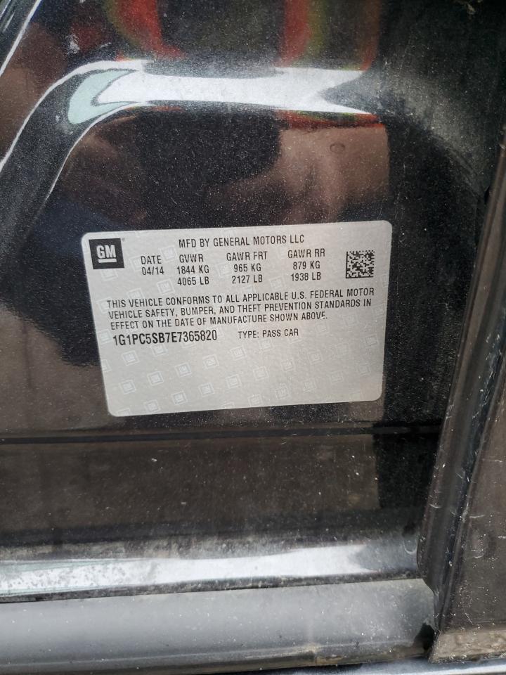 2014 Chevrolet Cruze Lt VIN: 1G1PC5SB7E7365820 Lot: 81986415
