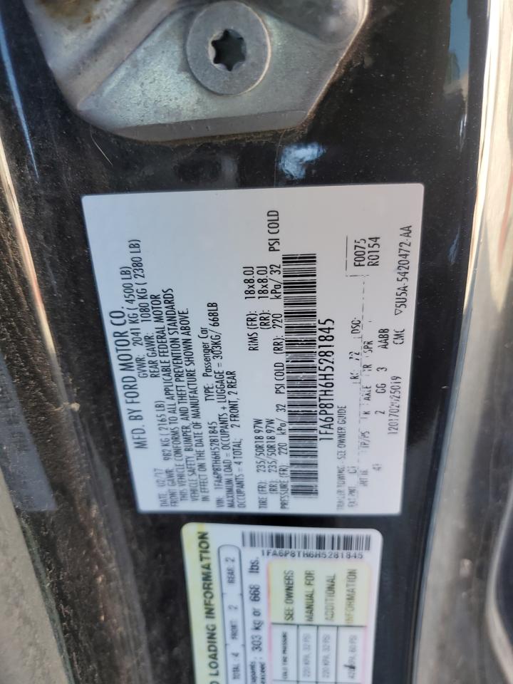 2017 Ford Mustang VIN: 1FA6P8TH6H5281845 Lot: 84070955