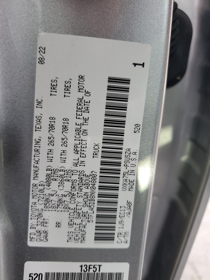 2022 Toyota Tundra Crewmax Sr VIN: 5TFLA5DB8NX048007 Lot: 82646005