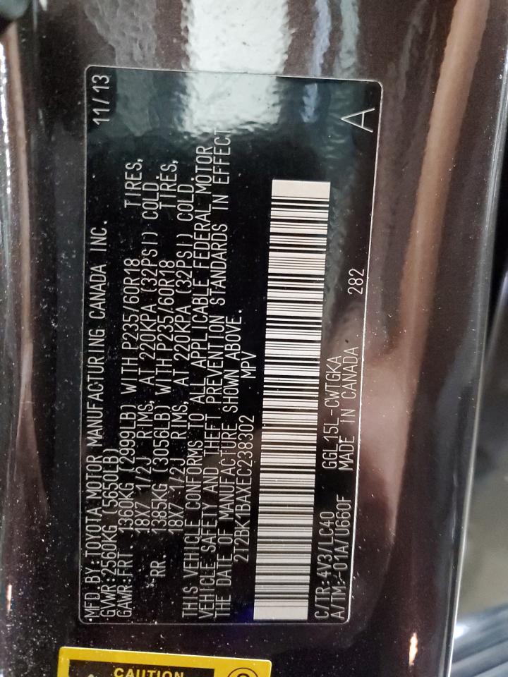 2014 Lexus Rx 350 Base VIN: 2T2BK1BAXEC238302 Lot: 86320735