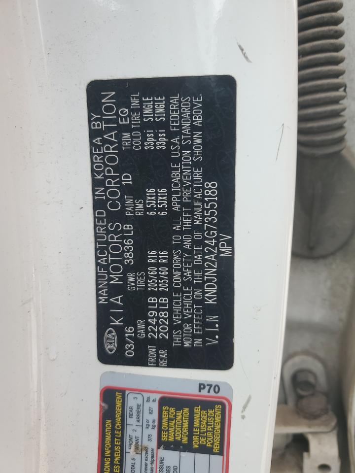 2016 Kia Soul VIN: KNDJN2A24G7355188 Lot: 82197865