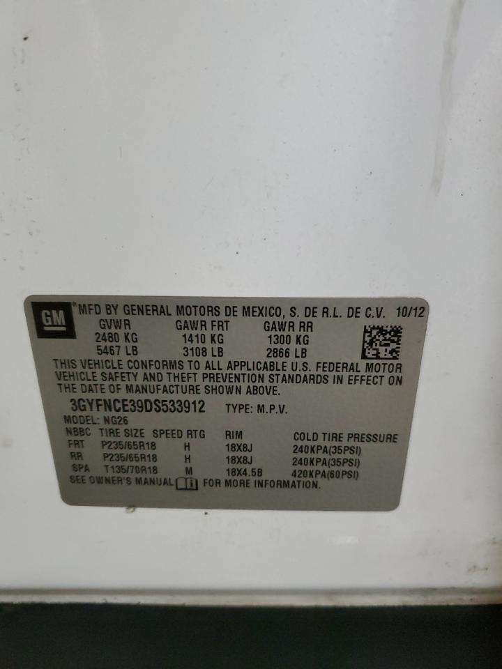 2013 Cadillac Srx Luxury Collection VIN: 3GYFNCE39DS533912 Lot: 84609075