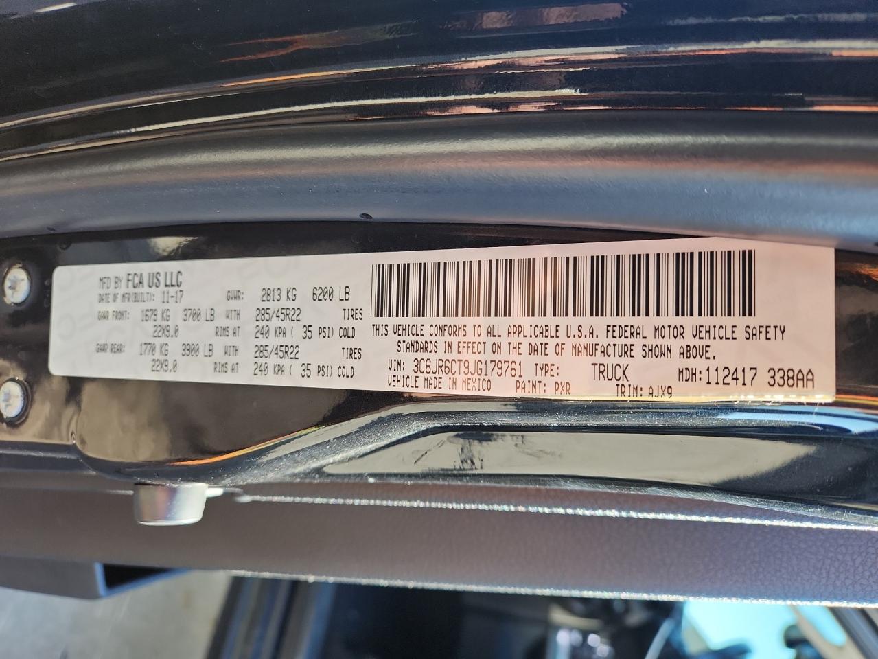 2018 Ram 1500 Sport VIN: 3C6JR6CT9JG179761 Lot: 90089265