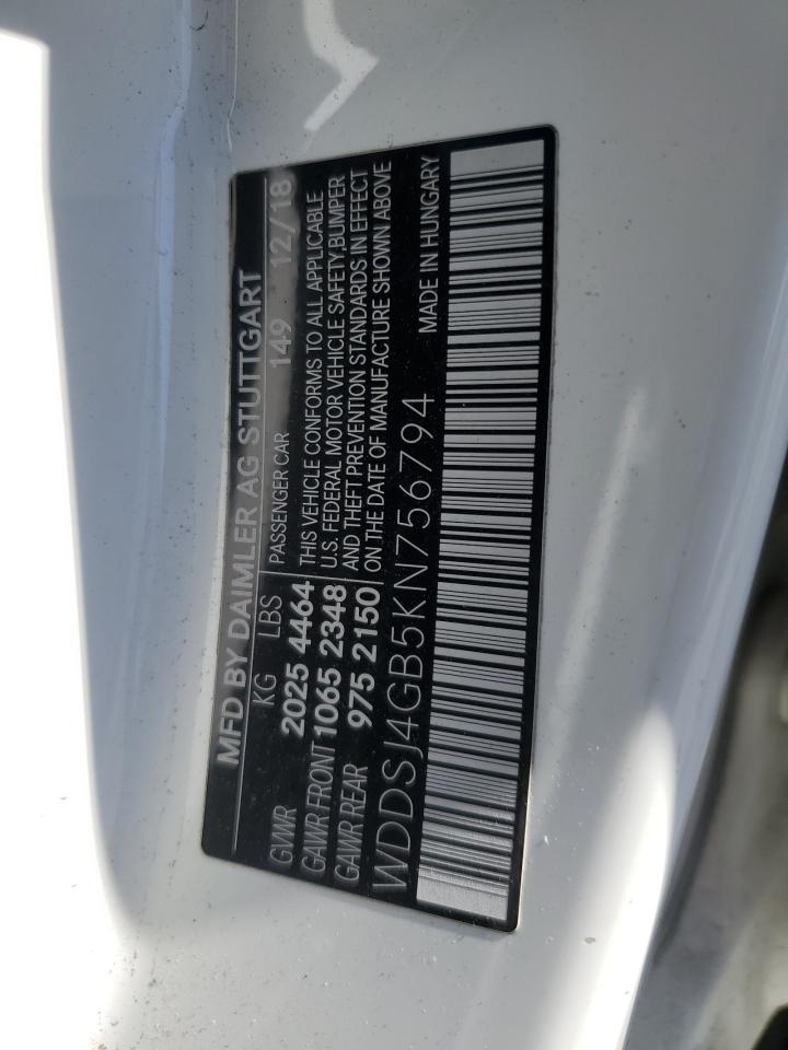 2019 Mercedes-Benz Cla 250 4Matic VIN: WDDSJ4GB5KN756794 Lot: 86870925