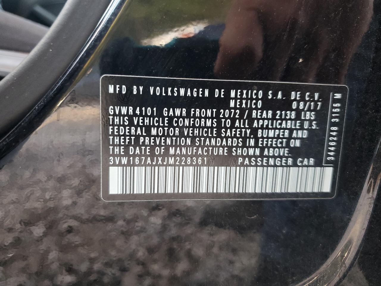 2018 Volkswagen Jetta S VIN: 3VW167AJXJM228361 Lot: 85332465