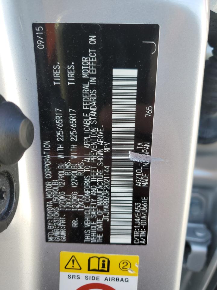 2015 Lexus Nx 200T VIN: JTJYARBZ3F2021144 Lot: 90254995