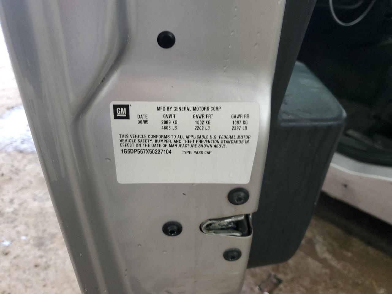 2005 Cadillac Cts Hi Feature V6 VIN: 1G6DP567X50237104 Lot: 82770945