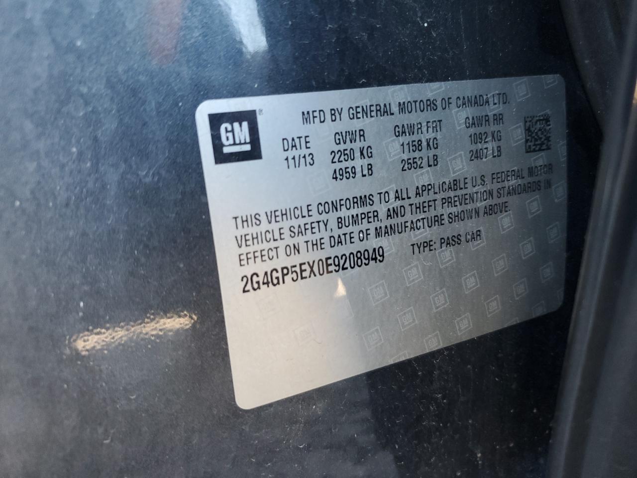 2014 Buick Regal Premium VIN: 2G4GP5EX0E9208949 Lot: 81559055