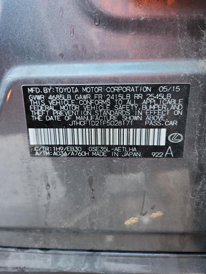 2015 Lexus Is 250 VIN: JTHCF1D21F5028171 Lot: 90233495