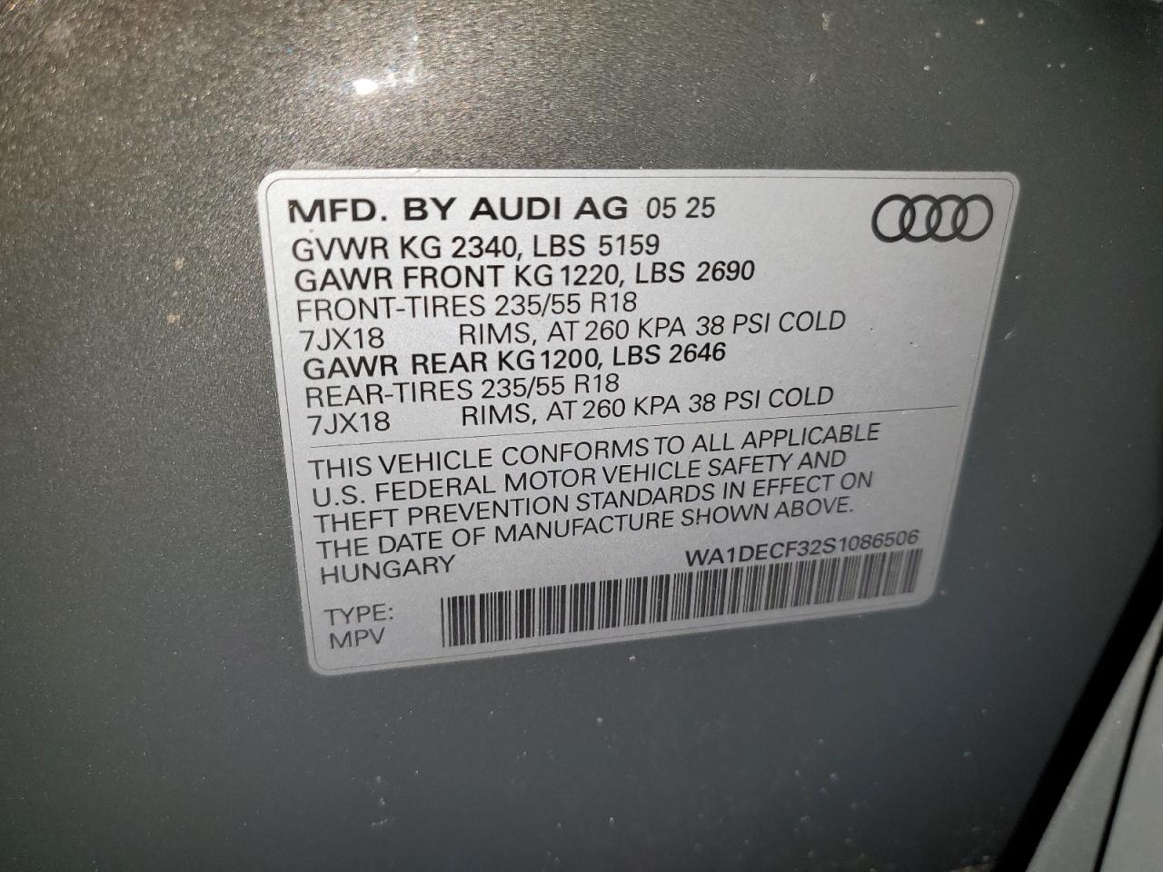 2025 Audi Q3 Premium S Line 45 VIN: WA1DECF32S1086506 Lot: 85829365