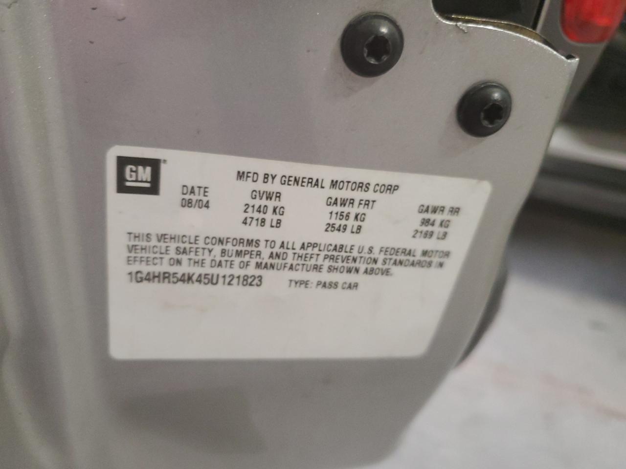 2005 Buick Lesabre Limited VIN: 1G4HR54K45U121823 Lot: 82263005