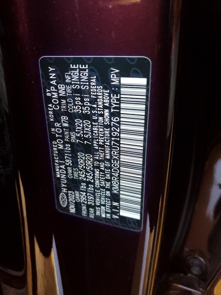 2024 Hyundai Palisade Sel Premium VIN: KM8R4DGEXRU719276 Lot: 85368885