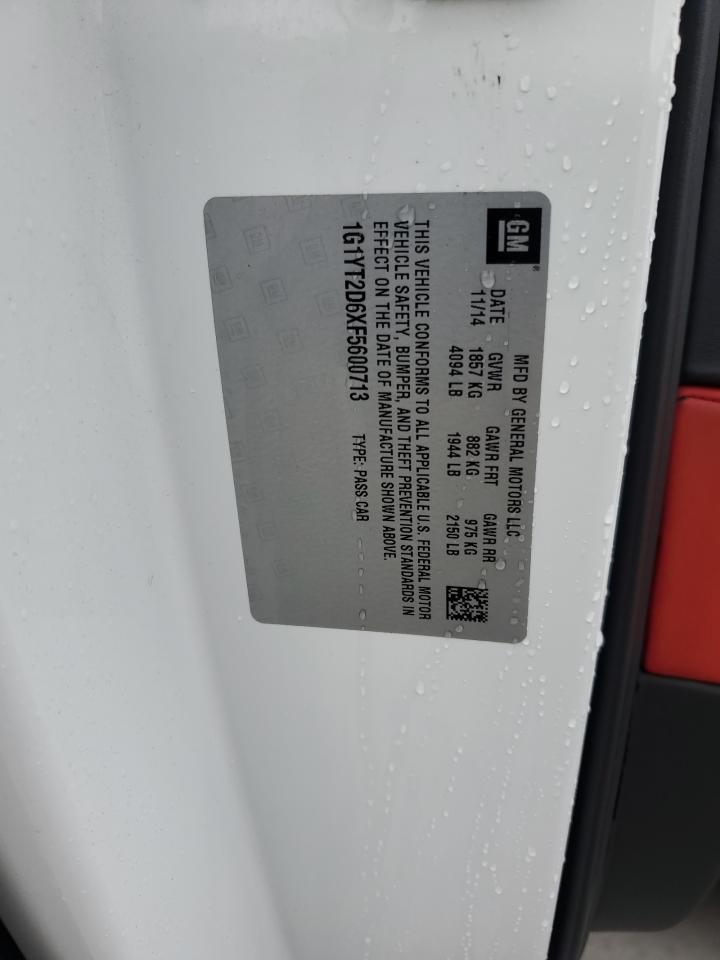 2015 Chevrolet Corvette Z06 3Lz VIN: 1G1YT2D6XF5600713 Lot: 90452965